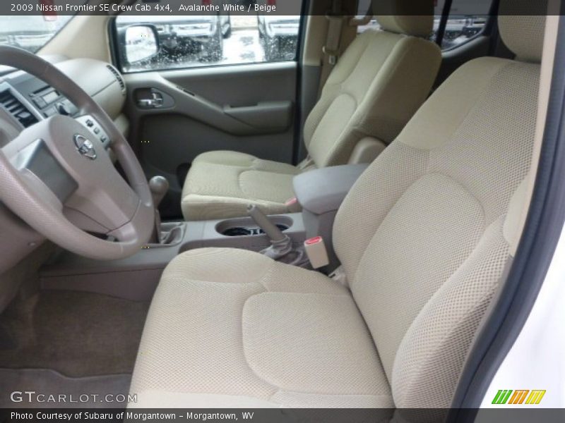 Avalanche White / Beige 2009 Nissan Frontier SE Crew Cab 4x4