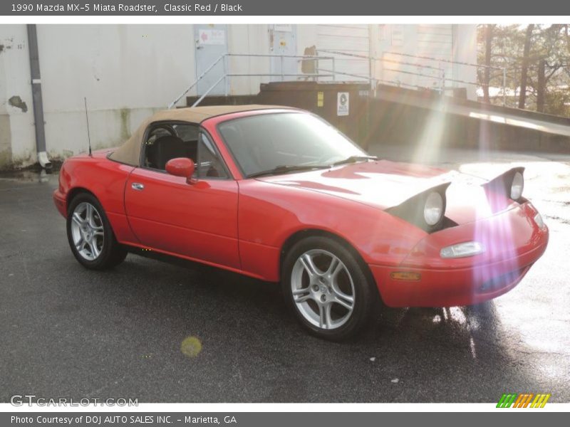 Classic Red / Black 1990 Mazda MX-5 Miata Roadster