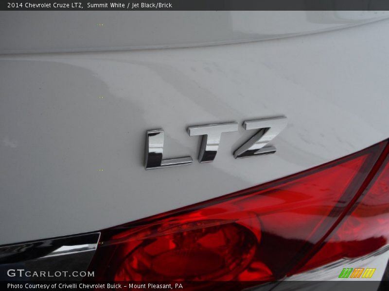 Summit White / Jet Black/Brick 2014 Chevrolet Cruze LTZ