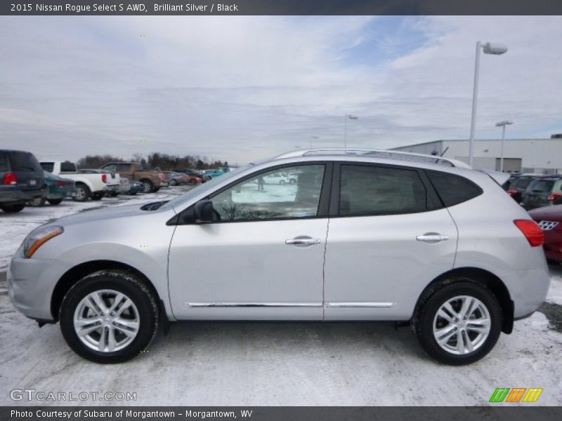 Brilliant Silver / Black 2015 Nissan Rogue Select S AWD