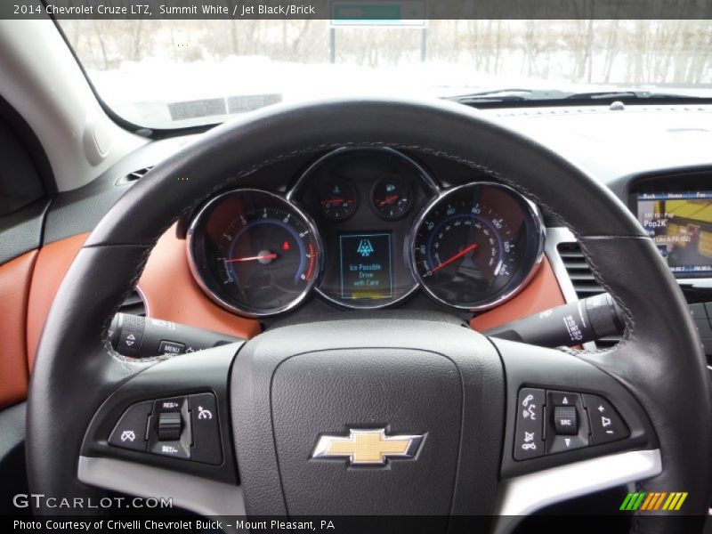 Summit White / Jet Black/Brick 2014 Chevrolet Cruze LTZ