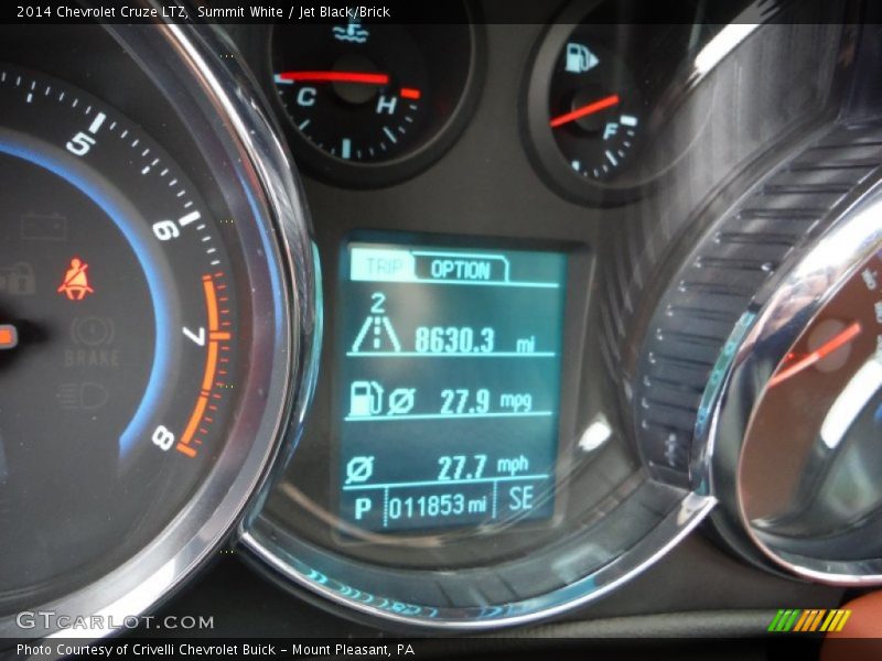 Summit White / Jet Black/Brick 2014 Chevrolet Cruze LTZ