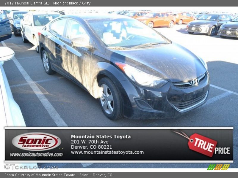 Midnight Black / Gray 2012 Hyundai Elantra GLS