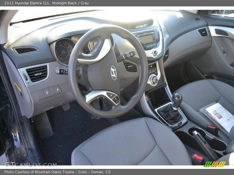 Midnight Black / Gray 2012 Hyundai Elantra GLS