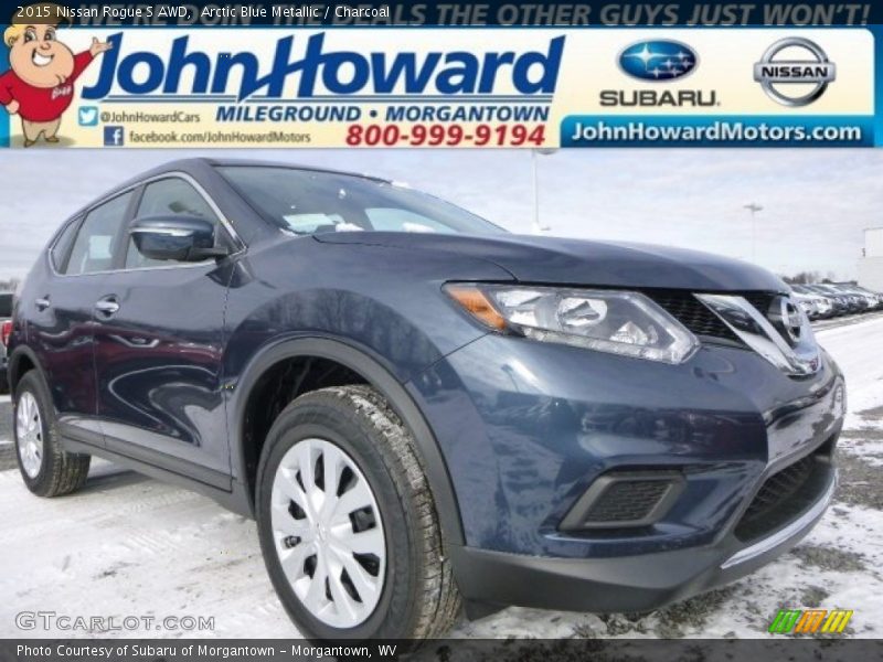 Arctic Blue Metallic / Charcoal 2015 Nissan Rogue S AWD