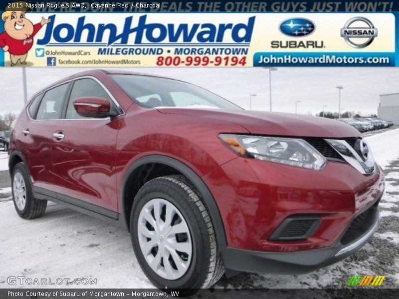 Cayenne Red / Charcoal 2015 Nissan Rogue S AWD