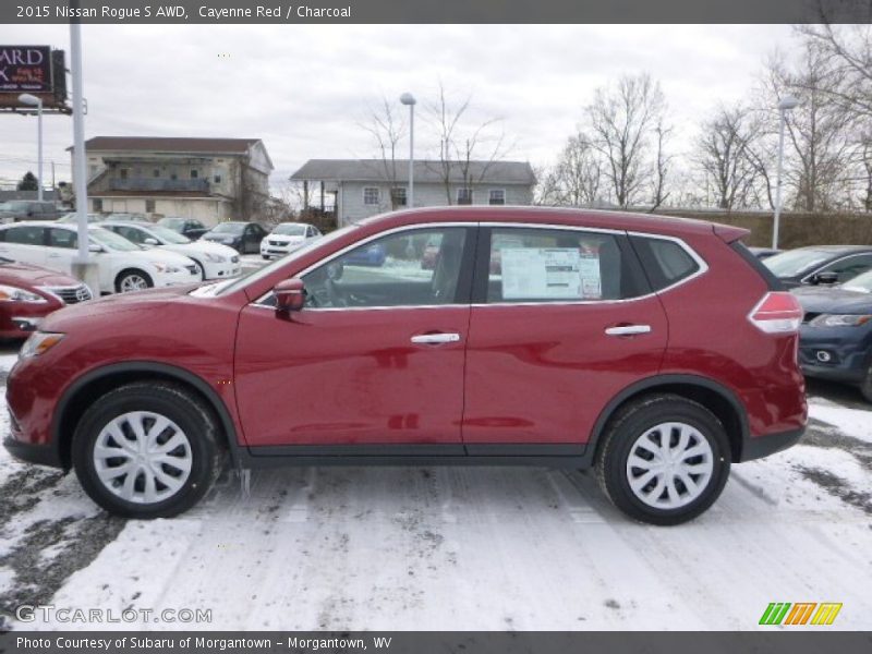 Cayenne Red / Charcoal 2015 Nissan Rogue S AWD