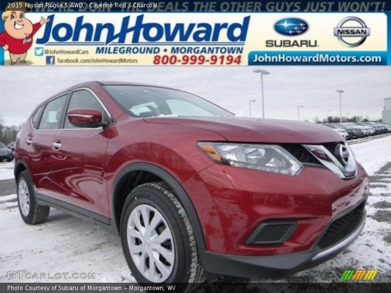 Cayenne Red / Charcoal 2015 Nissan Rogue S AWD