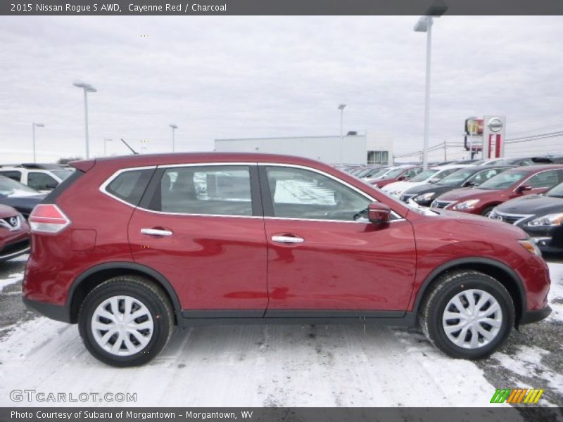 Cayenne Red / Charcoal 2015 Nissan Rogue S AWD