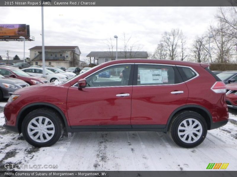 Cayenne Red / Charcoal 2015 Nissan Rogue S AWD