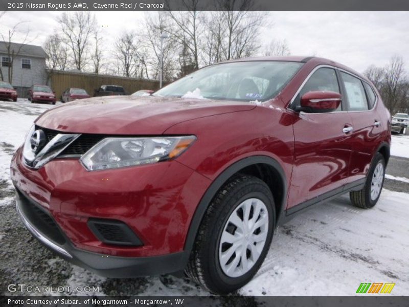 Cayenne Red / Charcoal 2015 Nissan Rogue S AWD