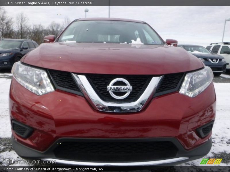 Cayenne Red / Charcoal 2015 Nissan Rogue S AWD