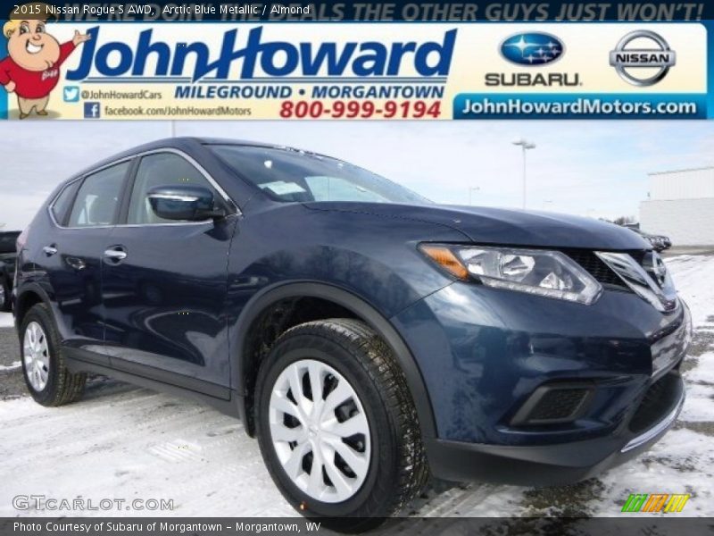 Arctic Blue Metallic / Almond 2015 Nissan Rogue S AWD