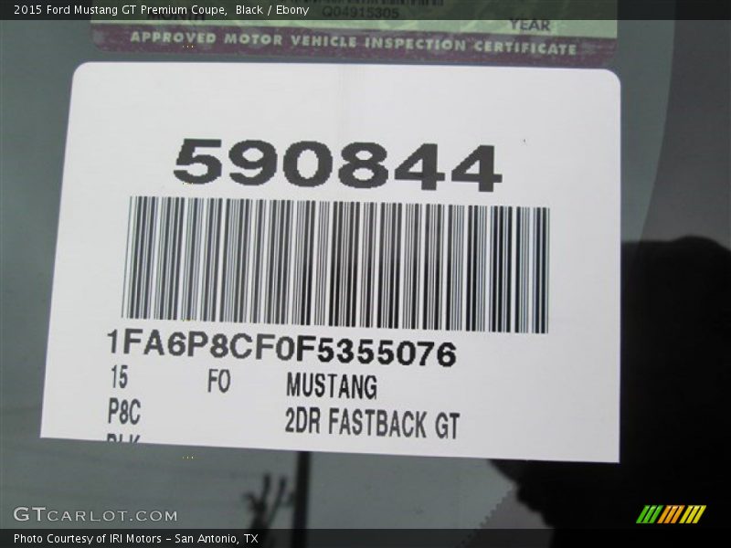 Black / Ebony 2015 Ford Mustang GT Premium Coupe