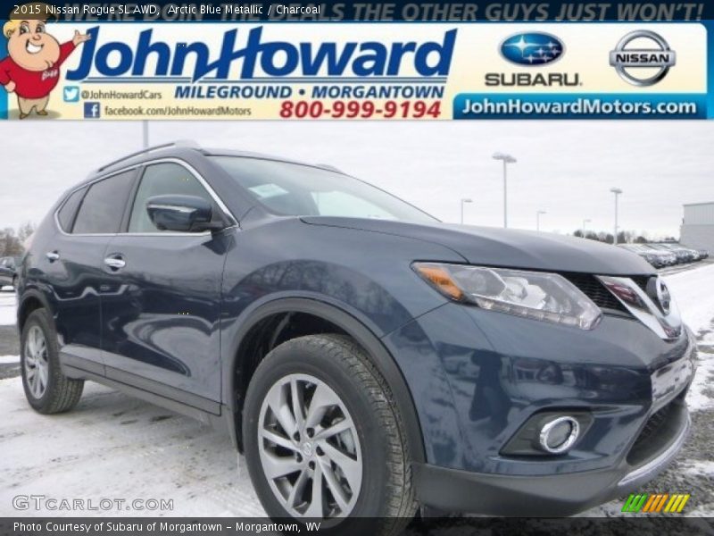 Arctic Blue Metallic / Charcoal 2015 Nissan Rogue SL AWD