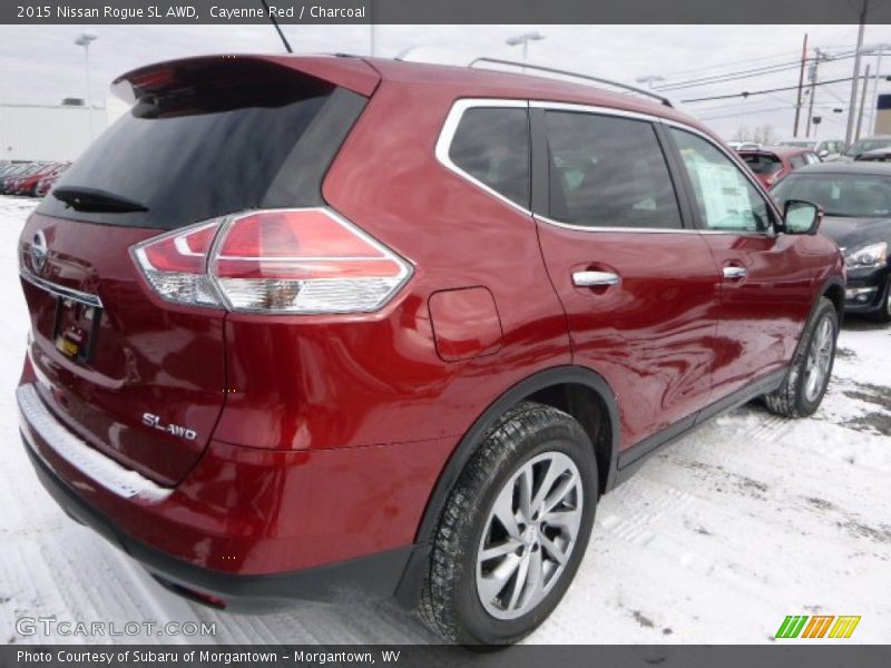 Cayenne Red / Charcoal 2015 Nissan Rogue SL AWD