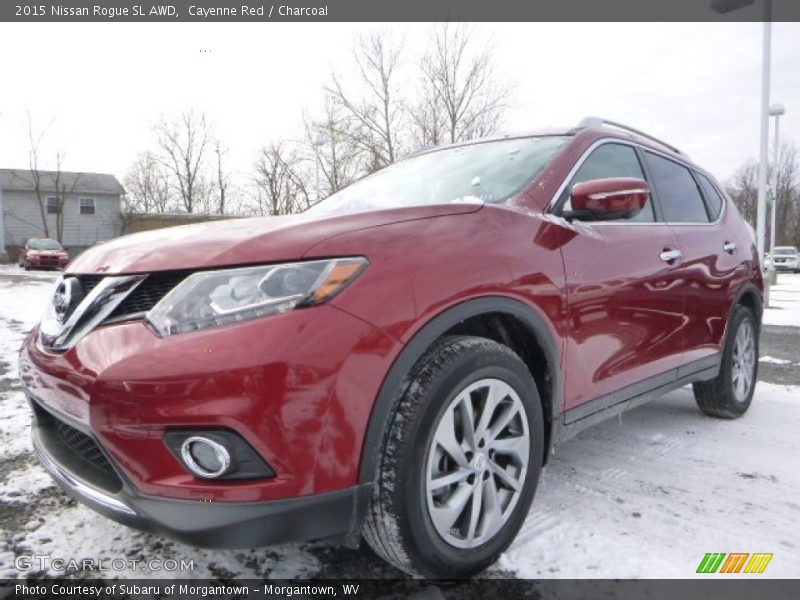 Cayenne Red / Charcoal 2015 Nissan Rogue SL AWD