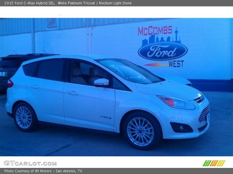 White Platinum Tricoat / Medium Light Stone 2015 Ford C-Max Hybrid SEL
