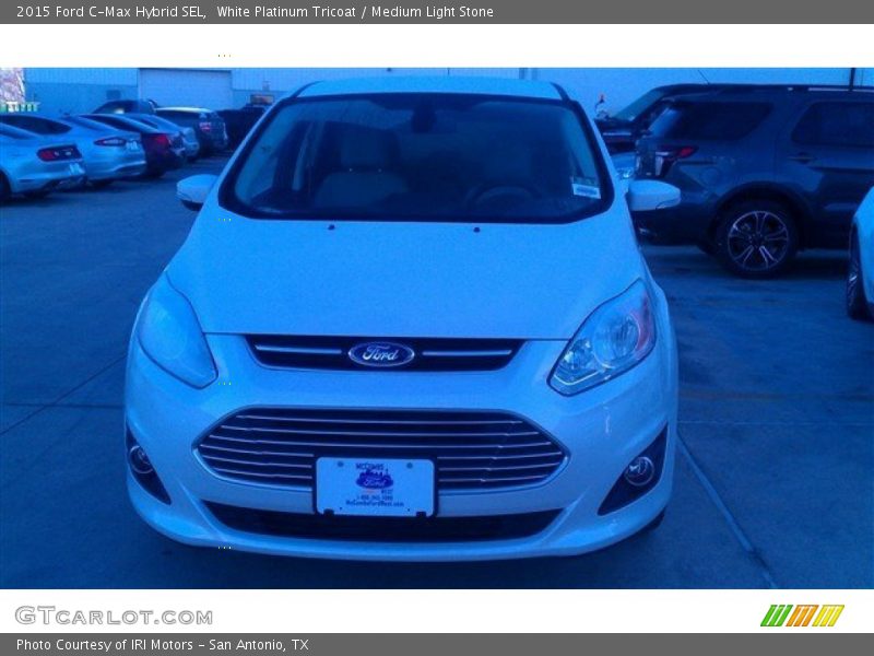 White Platinum Tricoat / Medium Light Stone 2015 Ford C-Max Hybrid SEL