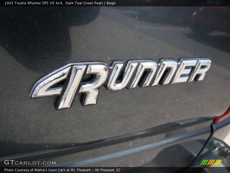 Dark Teal Green Pearl / Beige 1993 Toyota 4Runner SR5 V6 4x4
