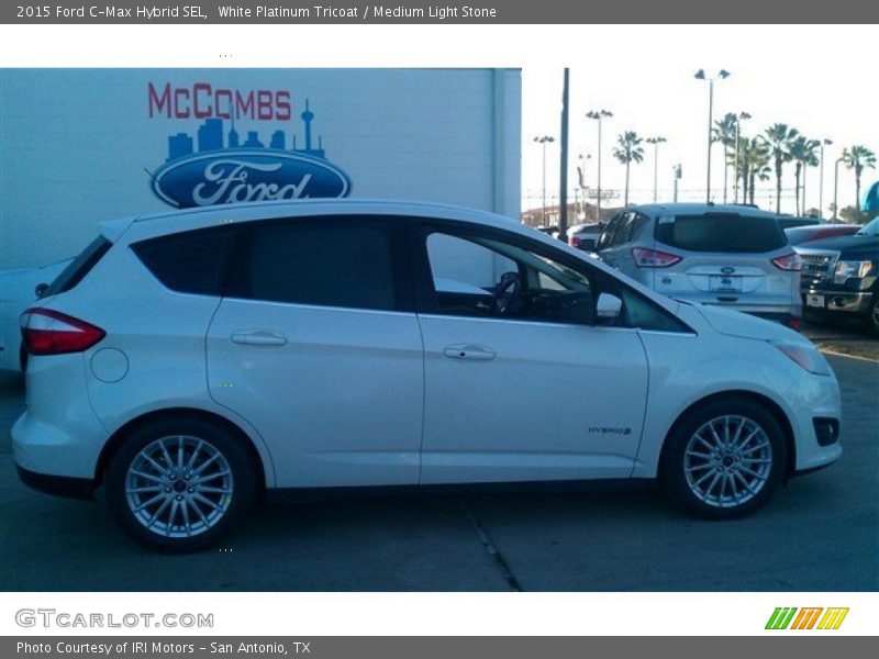 White Platinum Tricoat / Medium Light Stone 2015 Ford C-Max Hybrid SEL