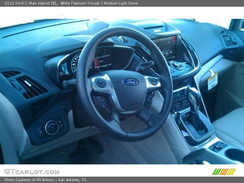 White Platinum Tricoat / Medium Light Stone 2015 Ford C-Max Hybrid SEL