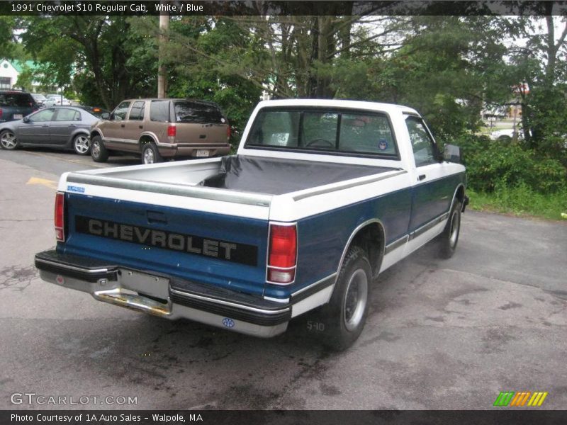 White / Blue 1991 Chevrolet S10 Regular Cab