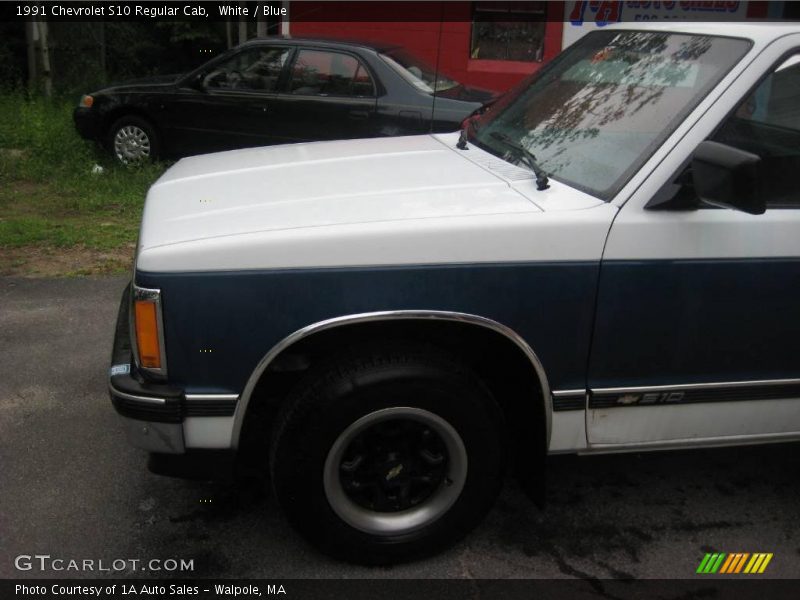 White / Blue 1991 Chevrolet S10 Regular Cab