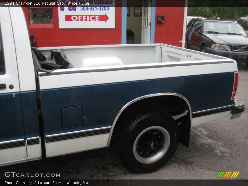 White / Blue 1991 Chevrolet S10 Regular Cab