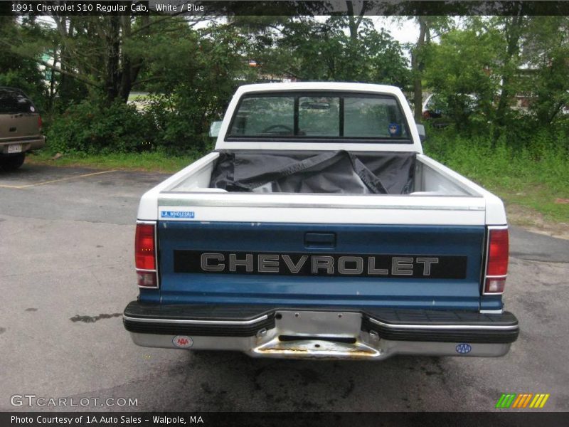 White / Blue 1991 Chevrolet S10 Regular Cab