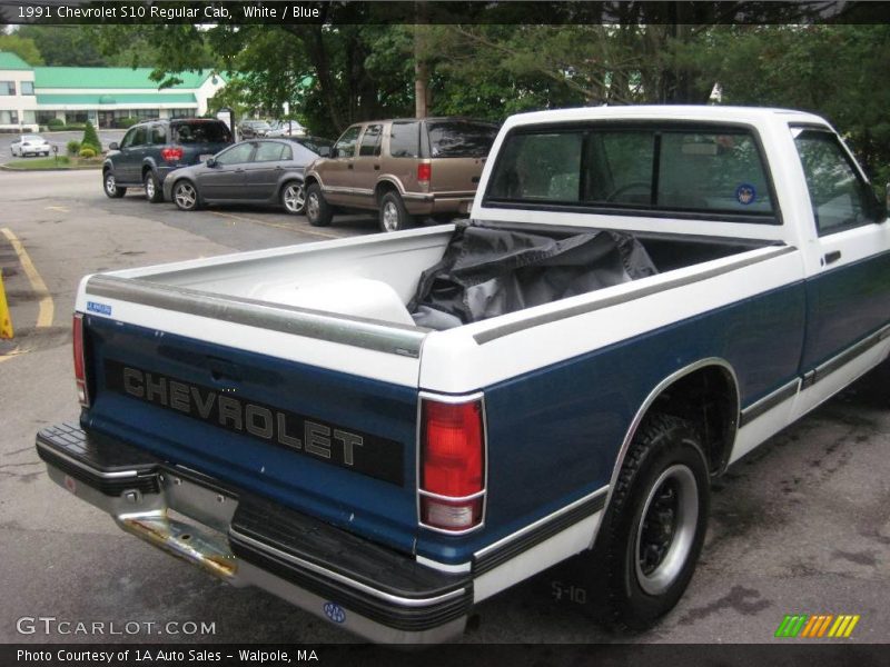 White / Blue 1991 Chevrolet S10 Regular Cab
