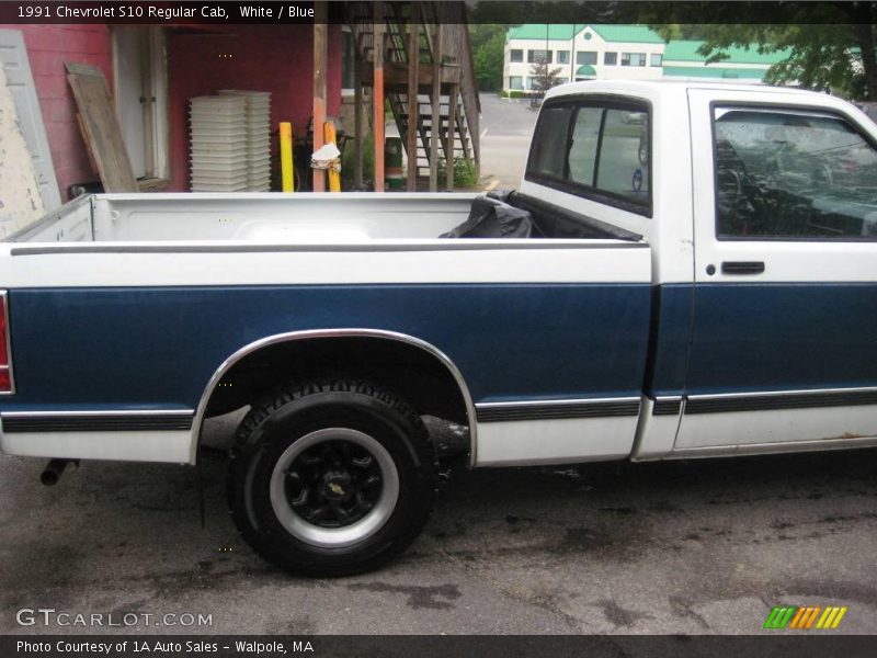 White / Blue 1991 Chevrolet S10 Regular Cab