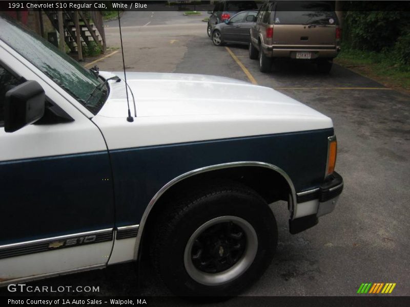 White / Blue 1991 Chevrolet S10 Regular Cab