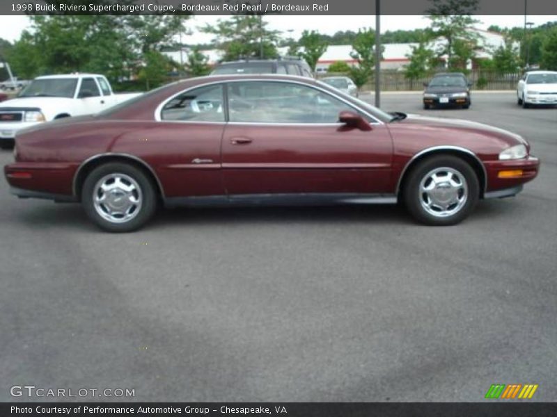Bordeaux Red Pearl / Bordeaux Red 1998 Buick Riviera Supercharged Coupe