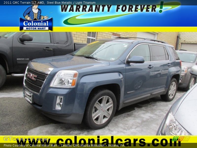 Steel Blue Metallic / Light Titanium 2011 GMC Terrain SLT AWD