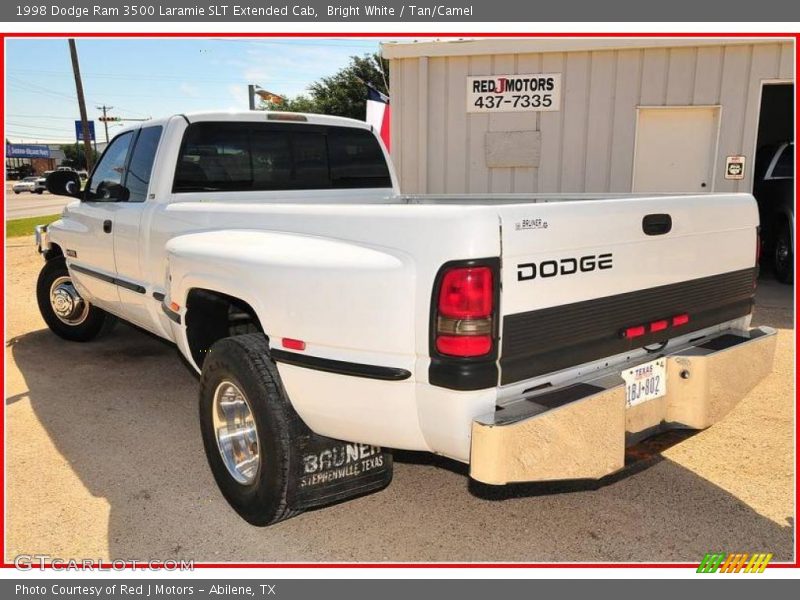 Bright White / Tan/Camel 1998 Dodge Ram 3500 Laramie SLT Extended Cab