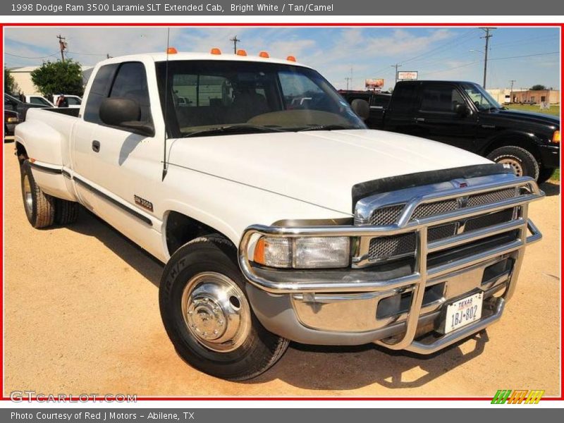 Bright White / Tan/Camel 1998 Dodge Ram 3500 Laramie SLT Extended Cab