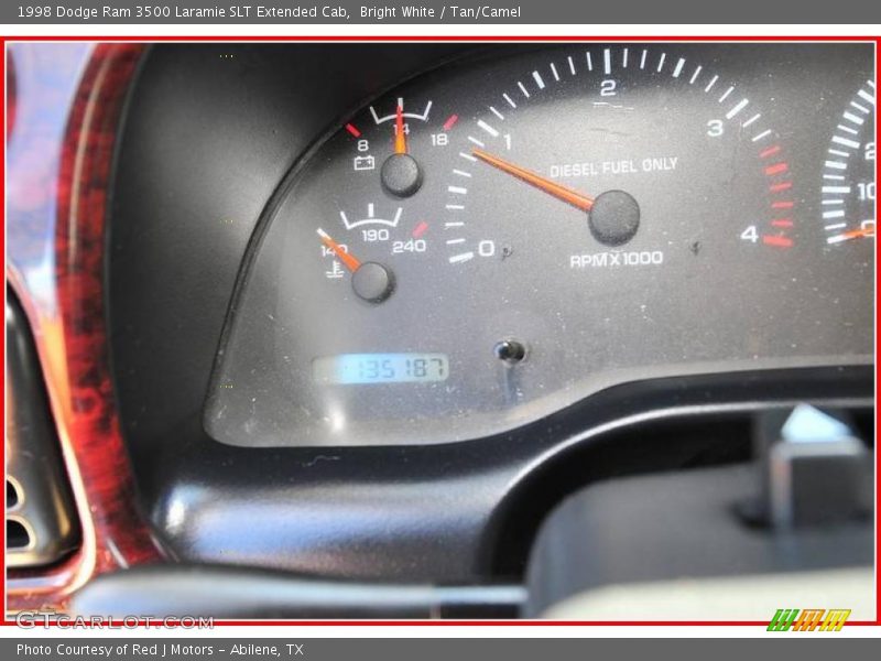 Bright White / Tan/Camel 1998 Dodge Ram 3500 Laramie SLT Extended Cab