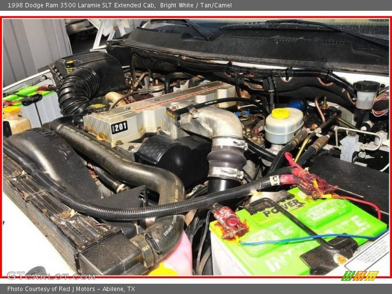 Bright White / Tan/Camel 1998 Dodge Ram 3500 Laramie SLT Extended Cab