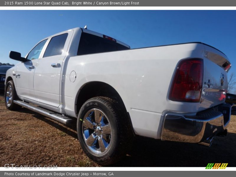 Bright White / Canyon Brown/Light Frost 2015 Ram 1500 Lone Star Quad Cab