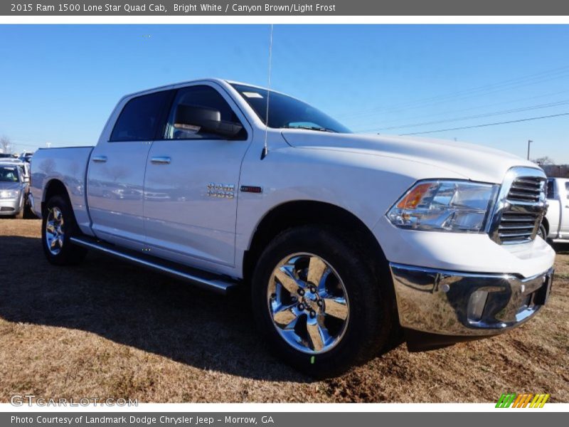 Bright White / Canyon Brown/Light Frost 2015 Ram 1500 Lone Star Quad Cab