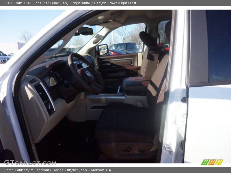 Bright White / Canyon Brown/Light Frost 2015 Ram 1500 Lone Star Quad Cab