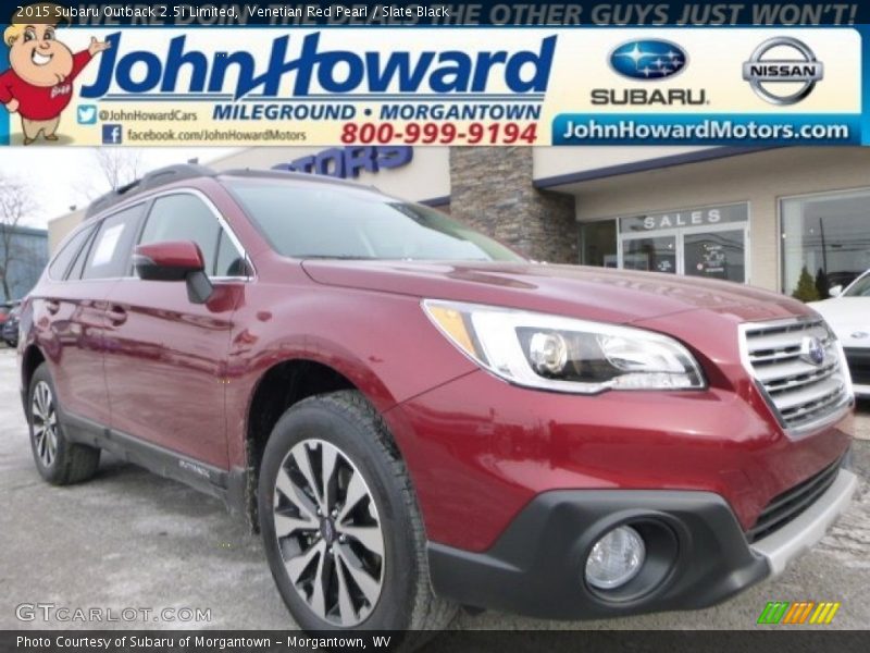 Venetian Red Pearl / Slate Black 2015 Subaru Outback 2.5i Limited