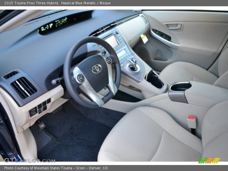 Nautical Blue Metallic / Bisque 2015 Toyota Prius Three Hybrid