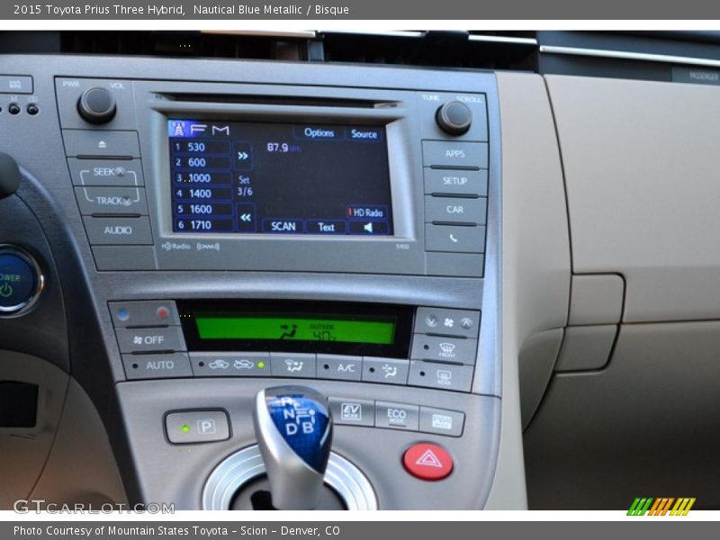 Nautical Blue Metallic / Bisque 2015 Toyota Prius Three Hybrid