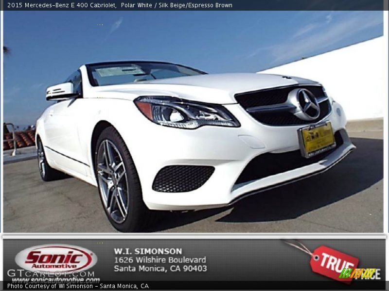 Polar White / Silk Beige/Espresso Brown 2015 Mercedes-Benz E 400 Cabriolet