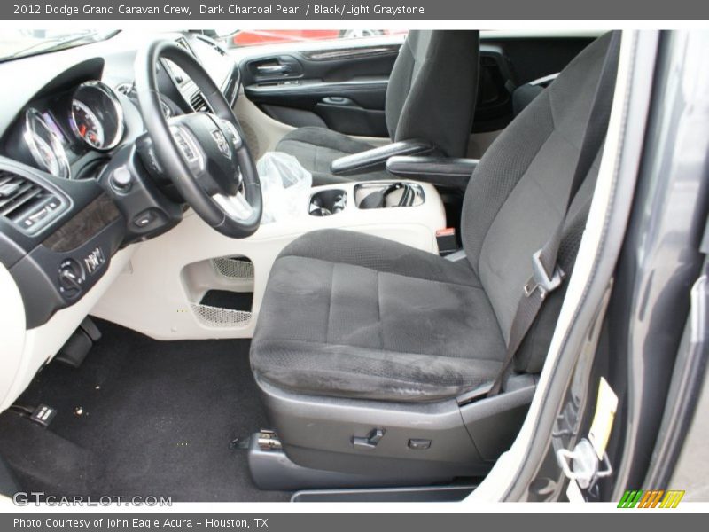 Dark Charcoal Pearl / Black/Light Graystone 2012 Dodge Grand Caravan Crew