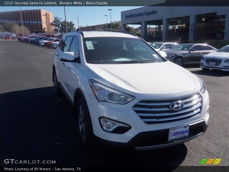 Monaco White / Black/Saddle 2015 Hyundai Santa Fe Limited