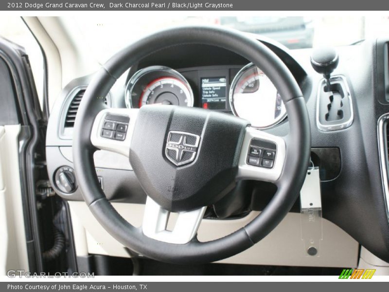 Dark Charcoal Pearl / Black/Light Graystone 2012 Dodge Grand Caravan Crew