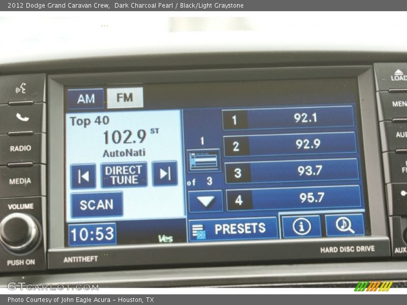 Dark Charcoal Pearl / Black/Light Graystone 2012 Dodge Grand Caravan Crew